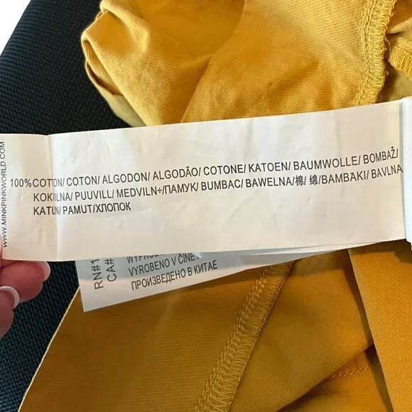 NWT MINKPINK Riley Paperbag Utility Short Mustard Yellow Belted Cuffed Size M - Picture 11 of 11